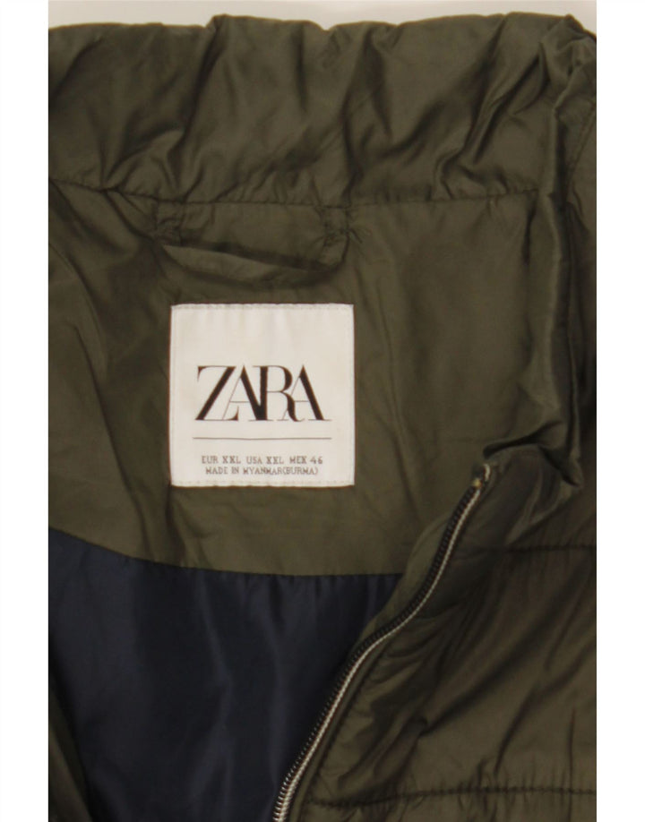 Colete acolchoado masculino Zara UK 44 2XL cáqui