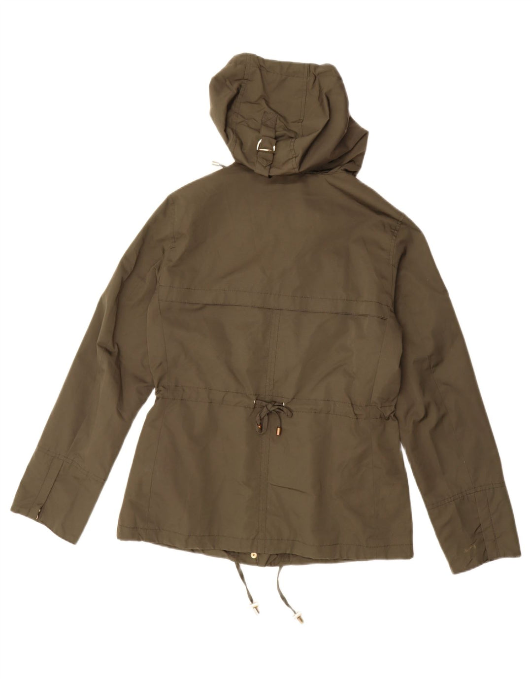 Jaqueta parka feminina com capuz MASSIMO DUTTI Reino Unido 16 grande poliéster verde