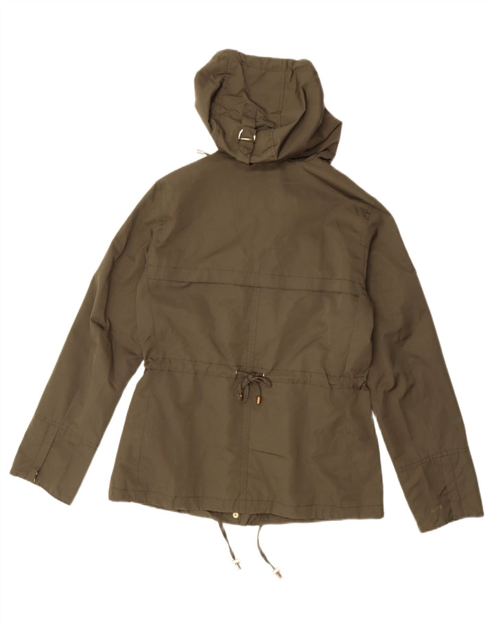 Jaqueta parka feminina com capuz MASSIMO DUTTI Reino Unido 16 grande poliéster verde