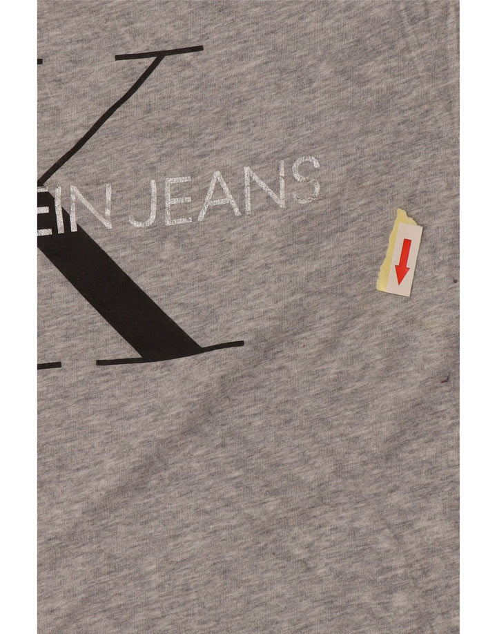 Camiseta feminina Calvin Klein com estampa gráfica UK 18 XL algodão cinza