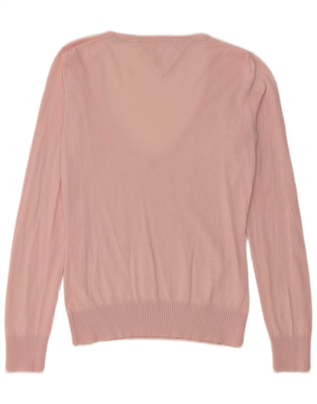 Suéter feminino Tommy Hilfiger com decote em V UK 12 rosa médio