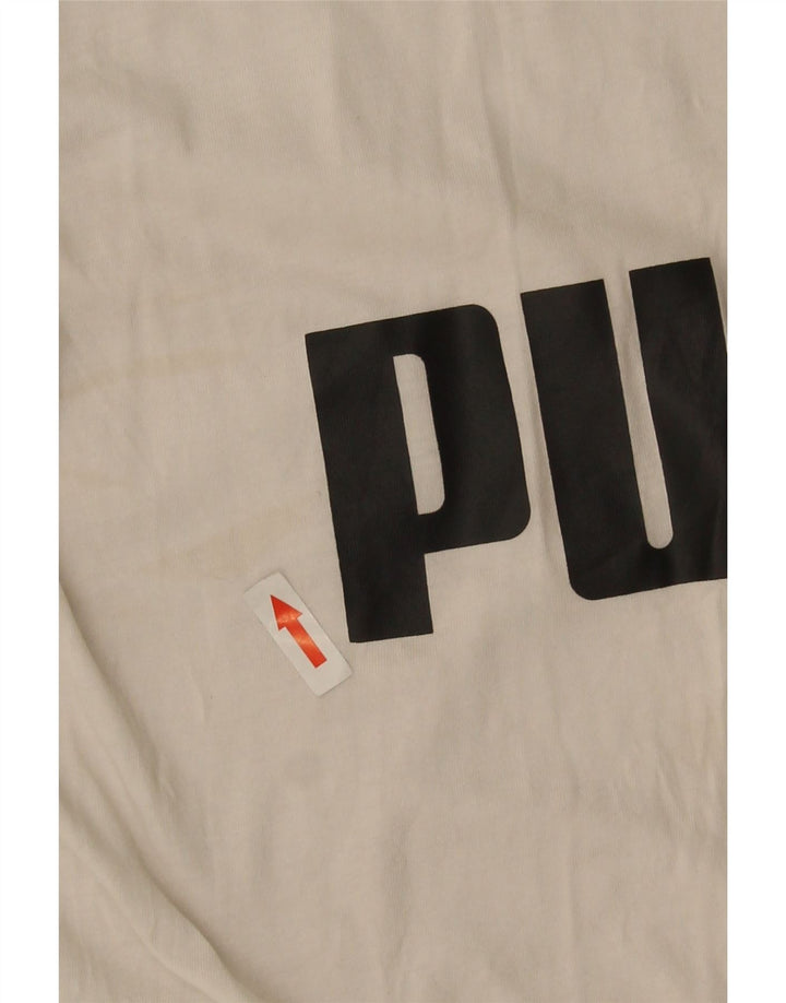 Puma Mens Graphic T-Shirt Top Grande Algodão Branco