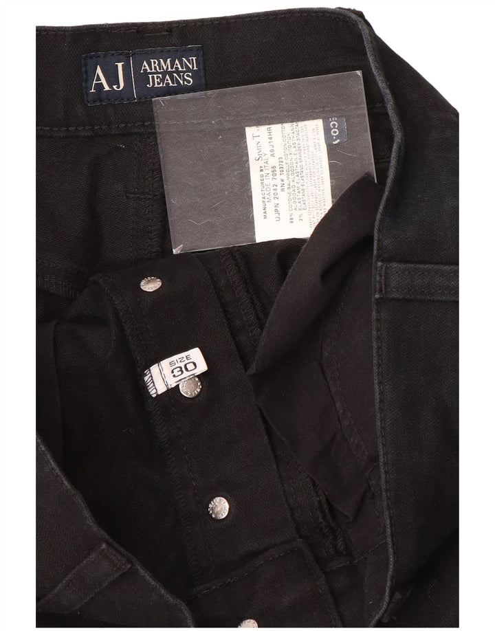 ARMANI Calça jeans reta masculina W30 L30 algodão preto