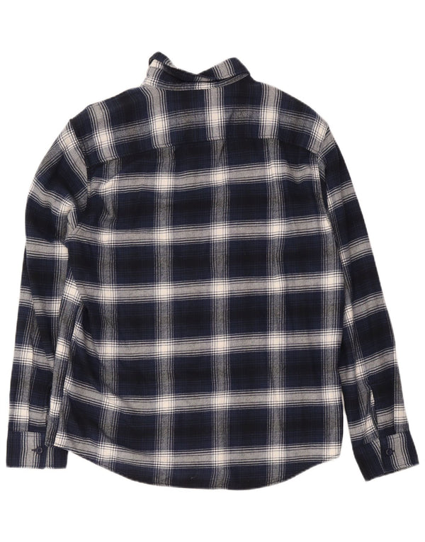 Camisa masculina de flanela American Eagle médio algodão xadrez azul marinho
