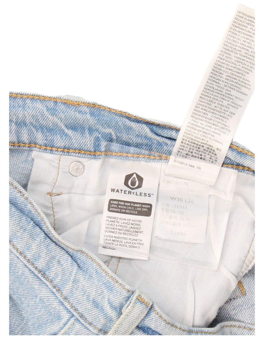 LEVI'S Masculino 501 Straight Jeans W30 L26 Azul Algodão