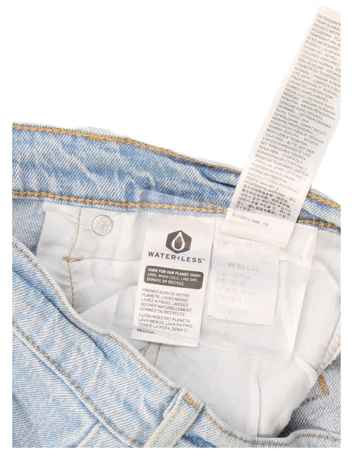 LEVI'S Masculino 501 Straight Jeans W30 L26 Azul Algodão