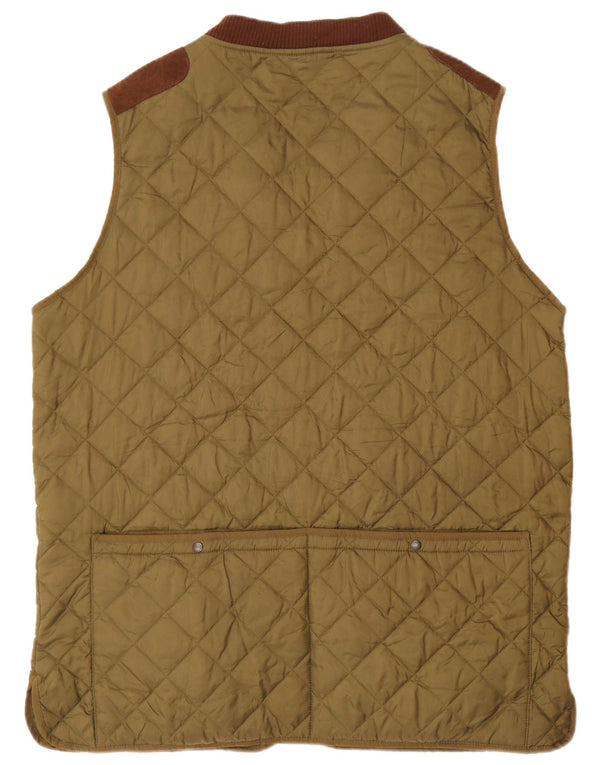 Colete acolchoado masculino Barbour UK 42 XL Khaki Colourblock poliamida