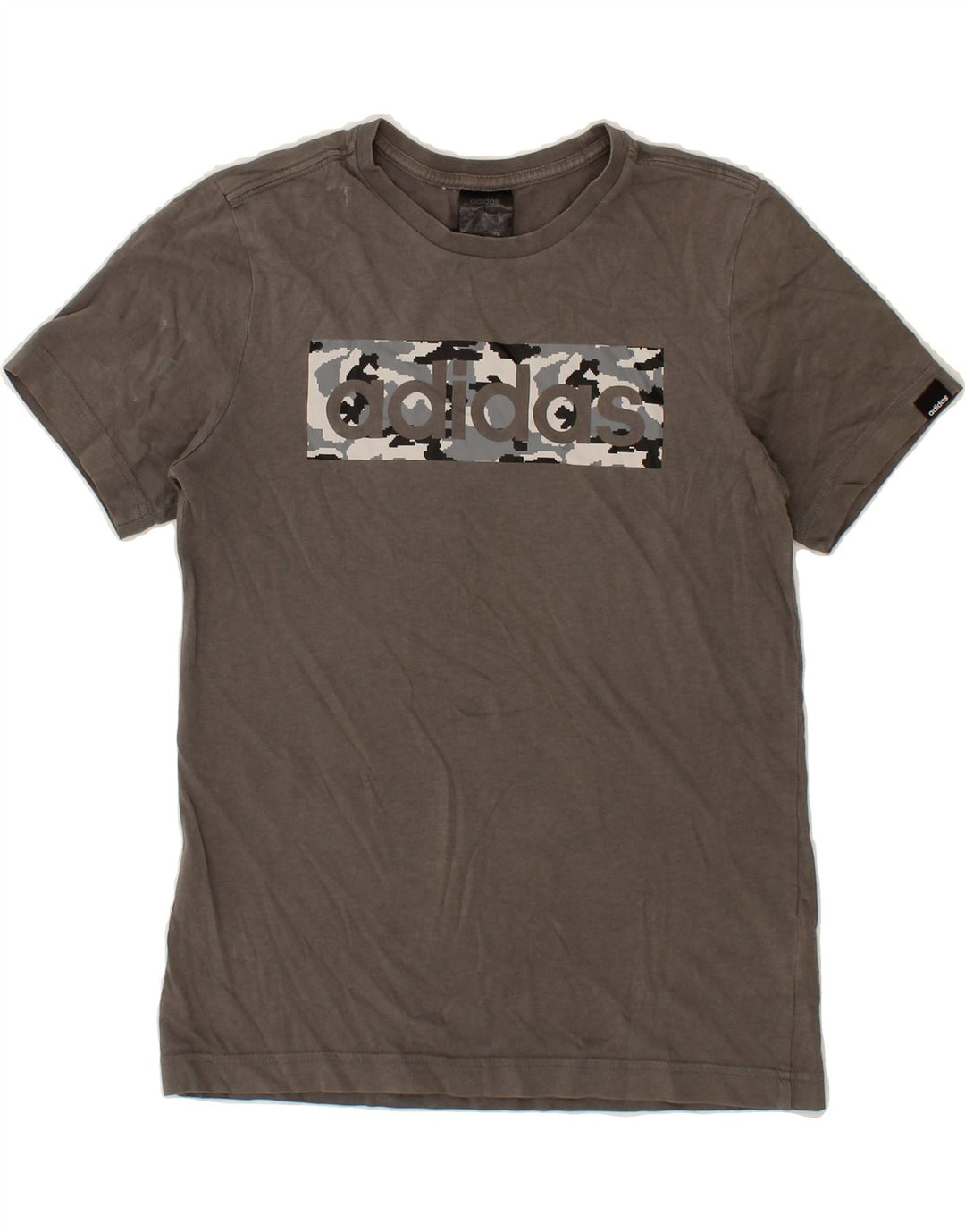 ADIDAS Boys Graphic T-Shirt Top 11-12 Years Grey Cotton Vintage Adidas and Second-Hand Adidas from Messina Hembry 