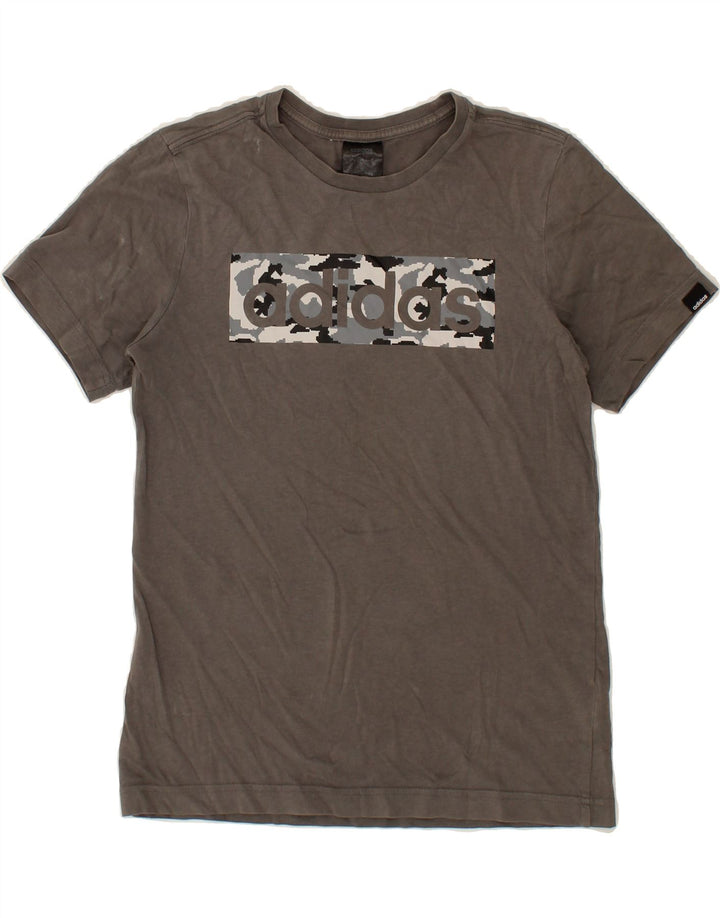 ADIDAS Boys Graphic T-Shirt Top 11-12 Years Grey Cotton Vintage Adidas and Second-Hand Adidas from Messina Hembry 