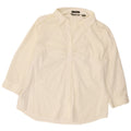 EDDIE BAUER Blusa feminina pulôver manga 3/4 Reino Unido 18 XL algodão branco