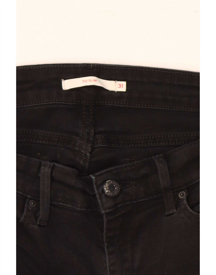 Calça jeans feminina Levi's 712 Slim W31 L30 algodão preto