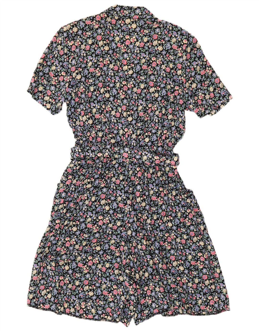 Macacão feminino VINTAGE UK 16 grande viscose floral multicolorida
