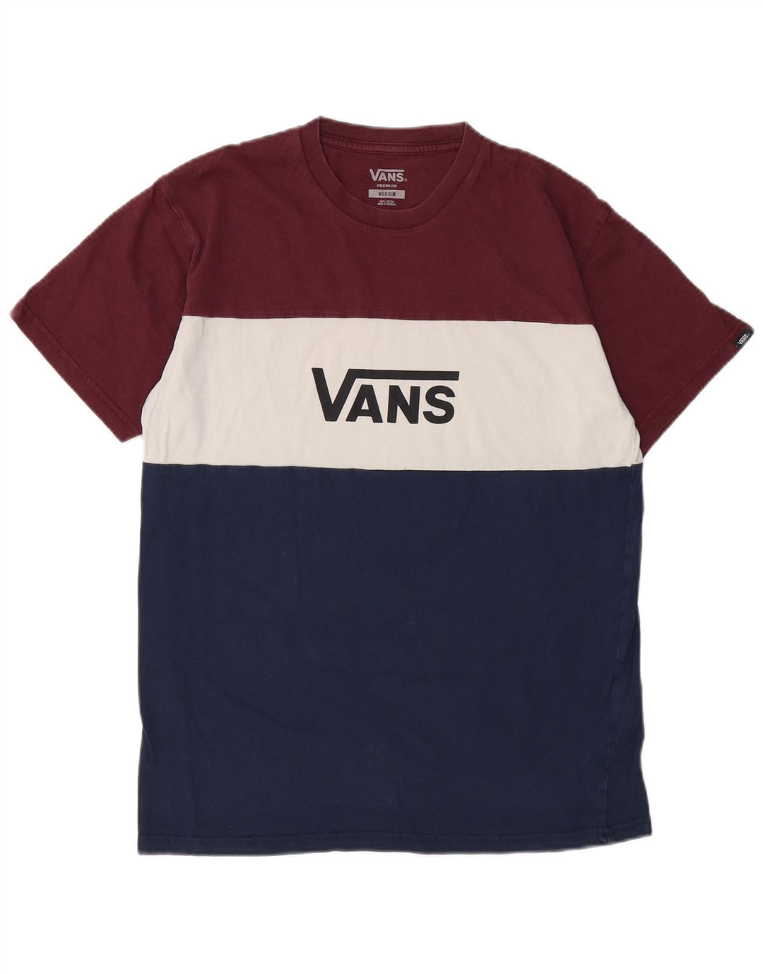 Camiseta masculina gráfica VANS Top médio multicolorido algodão colorblock