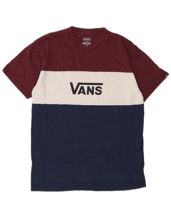 Camiseta masculina gráfica VANS Top médio multicolorido algodão colorblock