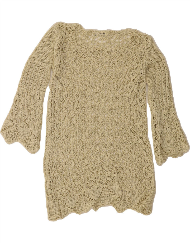 CACHE Womens Crochet Boat Neck Jumper Sweater UK 14 Medium Green Vintage Cache and Second-Hand Cache from Messina Hembry 
