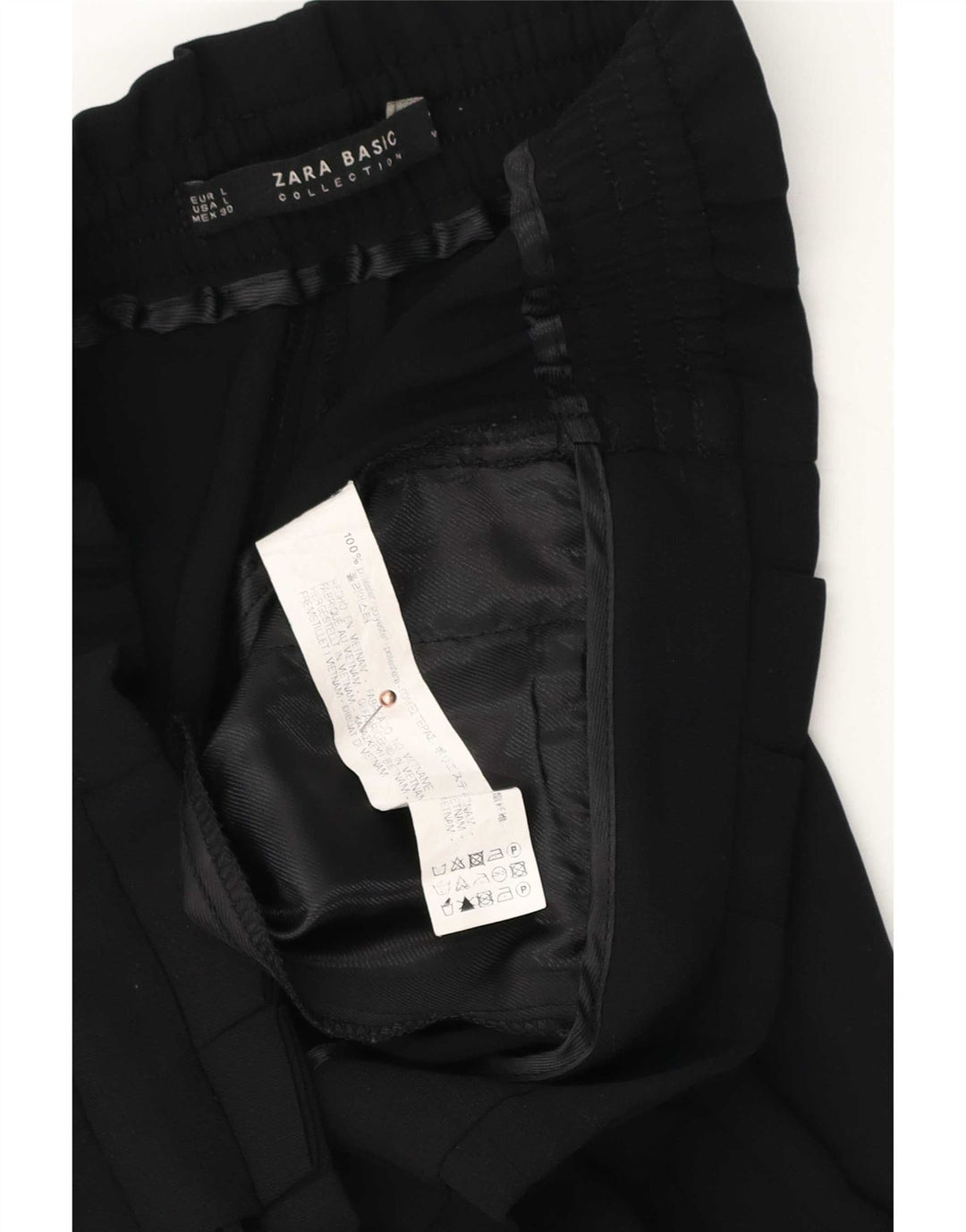 Zara Calça Capri Feminina Pegged Grande W30 L22 Poliéster Preto