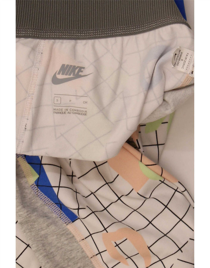 Calça de treino feminina Nike Joggers UK 8 pequena cinza geométrica