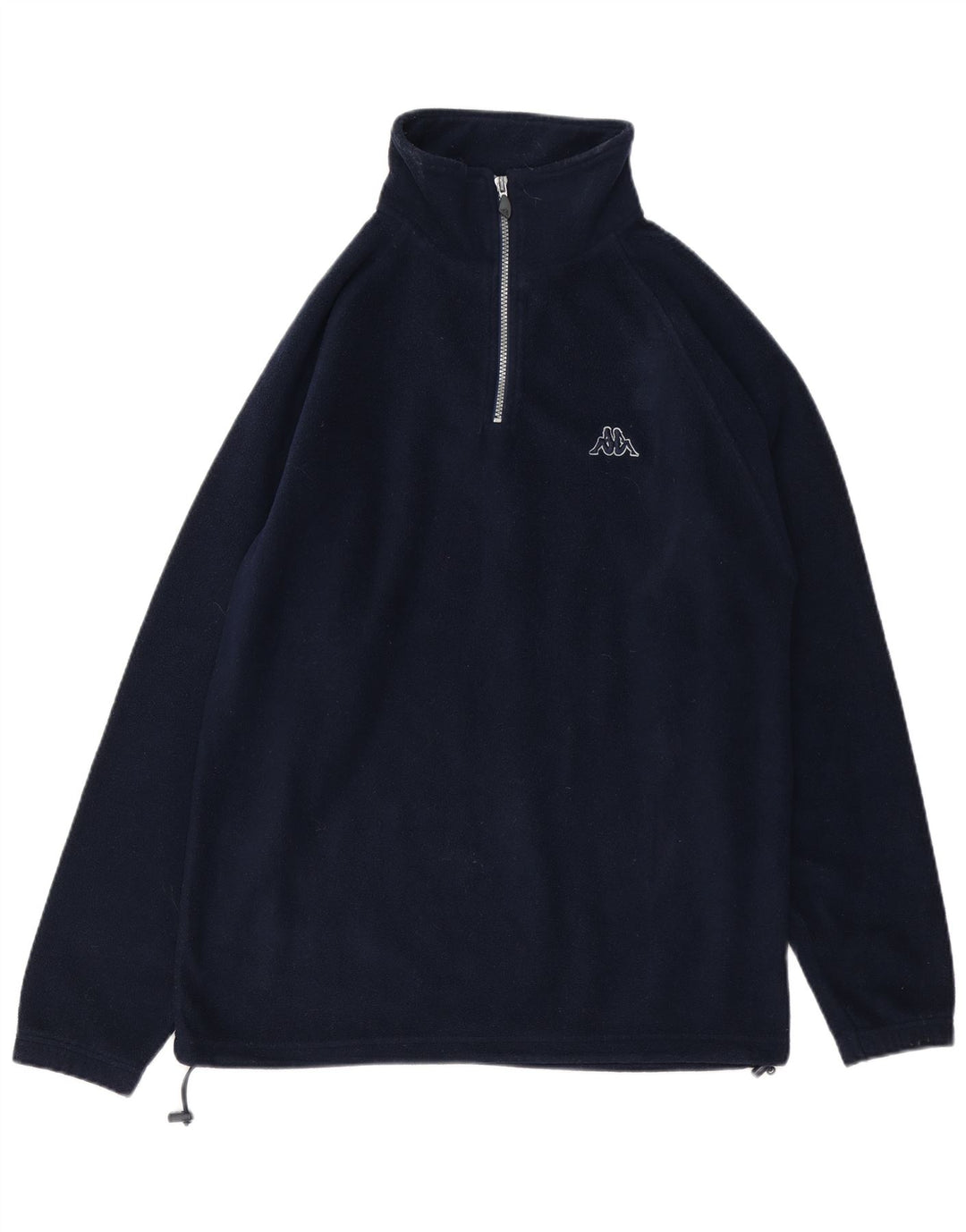 KAPPA Suéter masculino de lã com zíper e gola média azul marinho