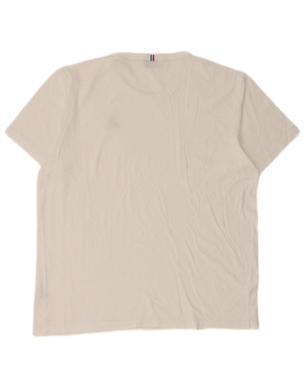 Camiseta masculina Le Coq Sportif top grande algodão branco