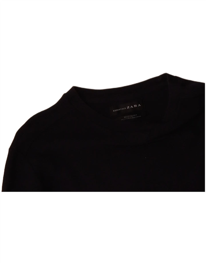 ZARA moletom masculino jumper pequeno algodão preto