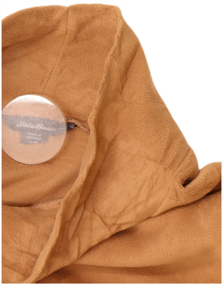 Jumper de lã com palangre feminino Eddie Bauer Reino Unido 14 poliéster marrom médio