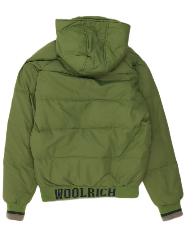 Jaqueta acolchoada com capuz gráfico Woolrich Boys 13-14 anos verde