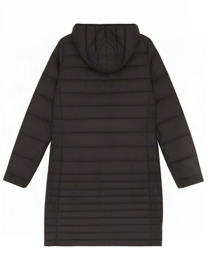 Casaco acolchoado com capuz feminino Puffa Reino Unido 8 pequeno nylon preto
