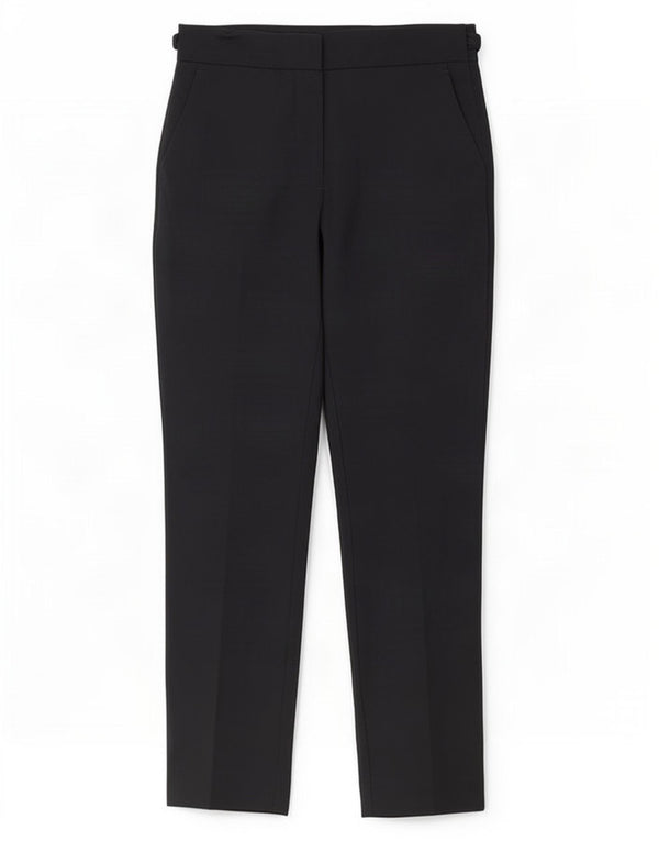 Zara Calça feminina slim cortada média W30 L26 algodão azul marinho