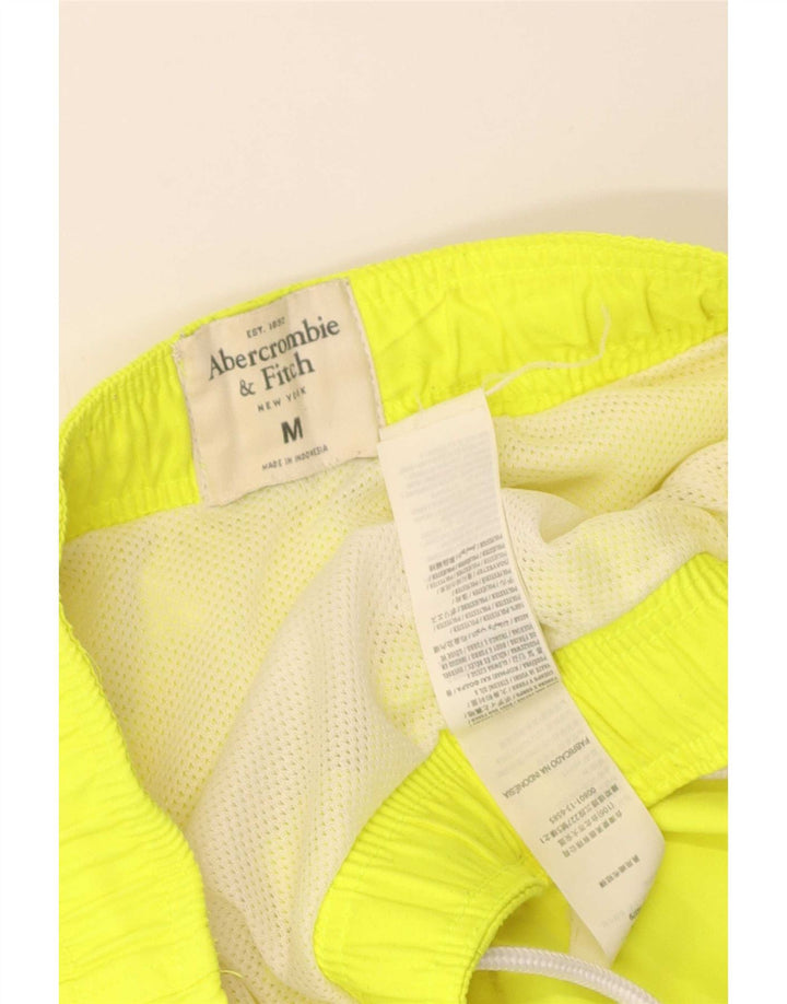 Shorts de natação masculino Abercrombie & Fitch poliéster amarelo médio