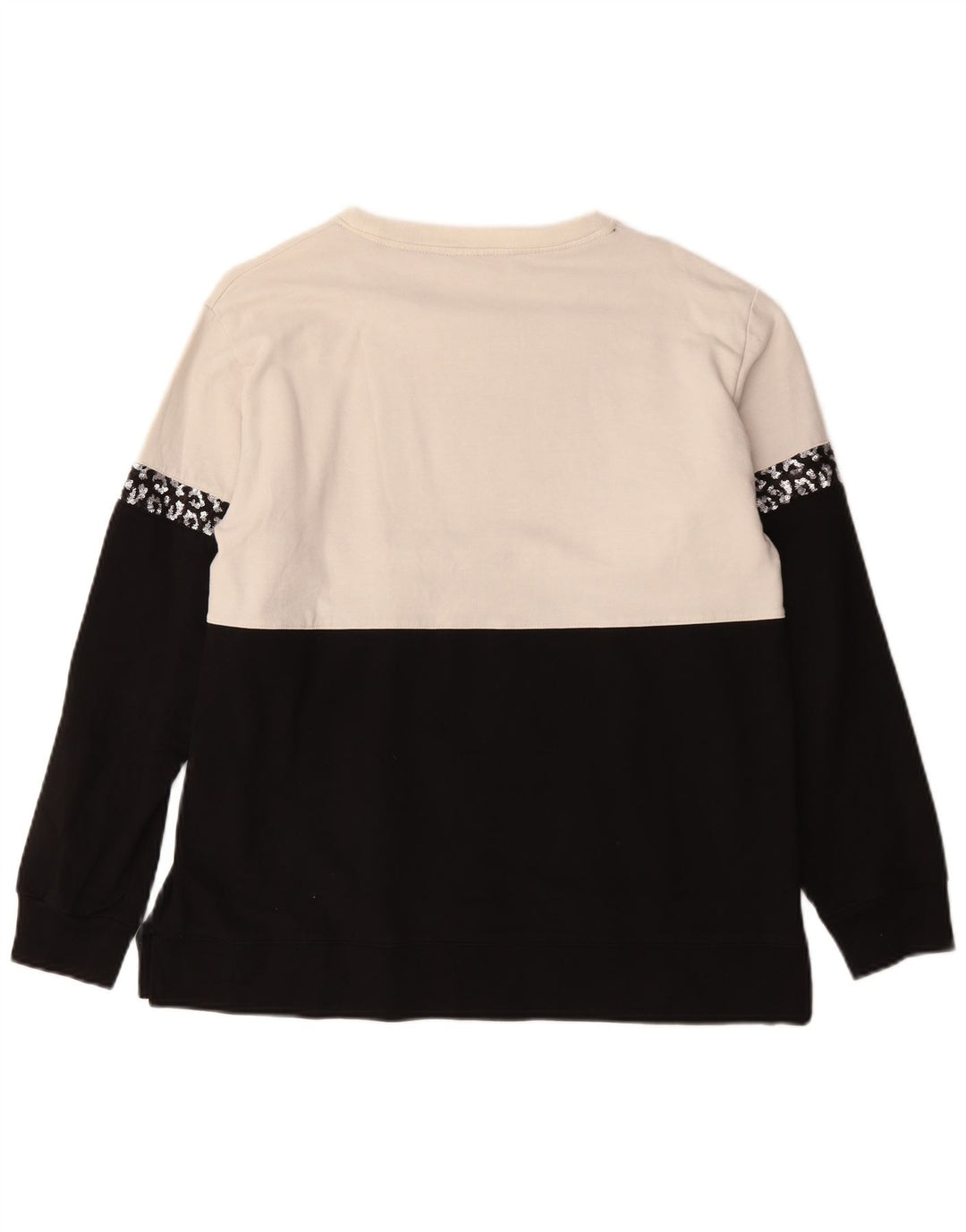 Suéter gráfico feminino Freddy UK 14 grande bloco colorido preto