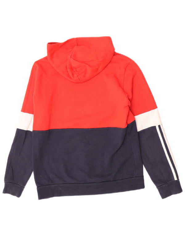Adidas Meninos Graphic Hoodie Jumper 13-14 Anos Vermelho Colorblock Algodão