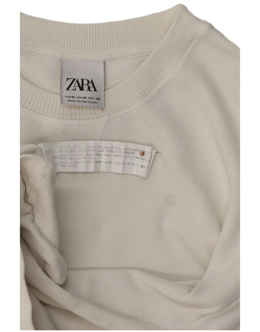 ZARA moletom masculino jumper médio algodão branco