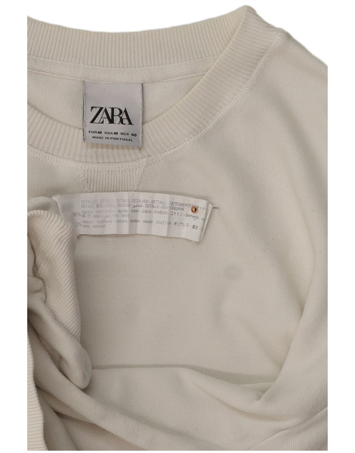 ZARA moletom masculino jumper médio algodão branco