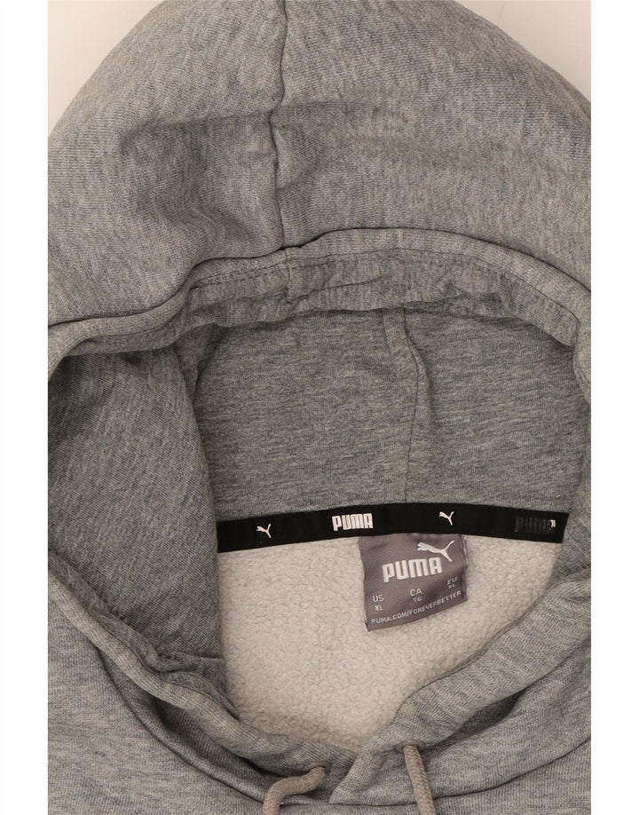 PUMA Mens Graphic Hoodie Jumper XL Grey Cotton Vintage Puma and Second-Hand Puma from Messina Hembry 