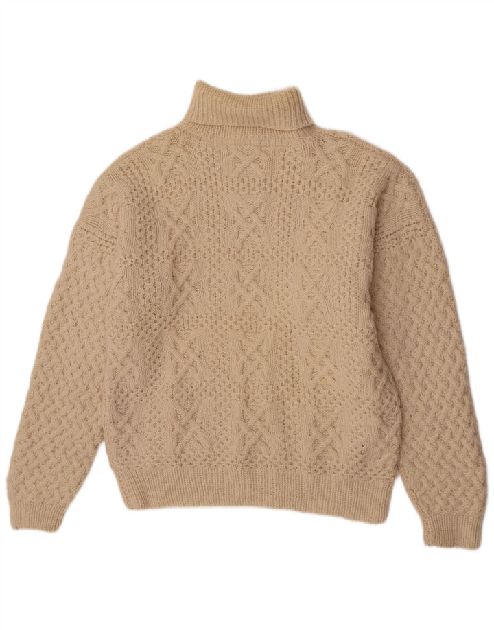 Suéter masculino vintage com gola redonda XL off white