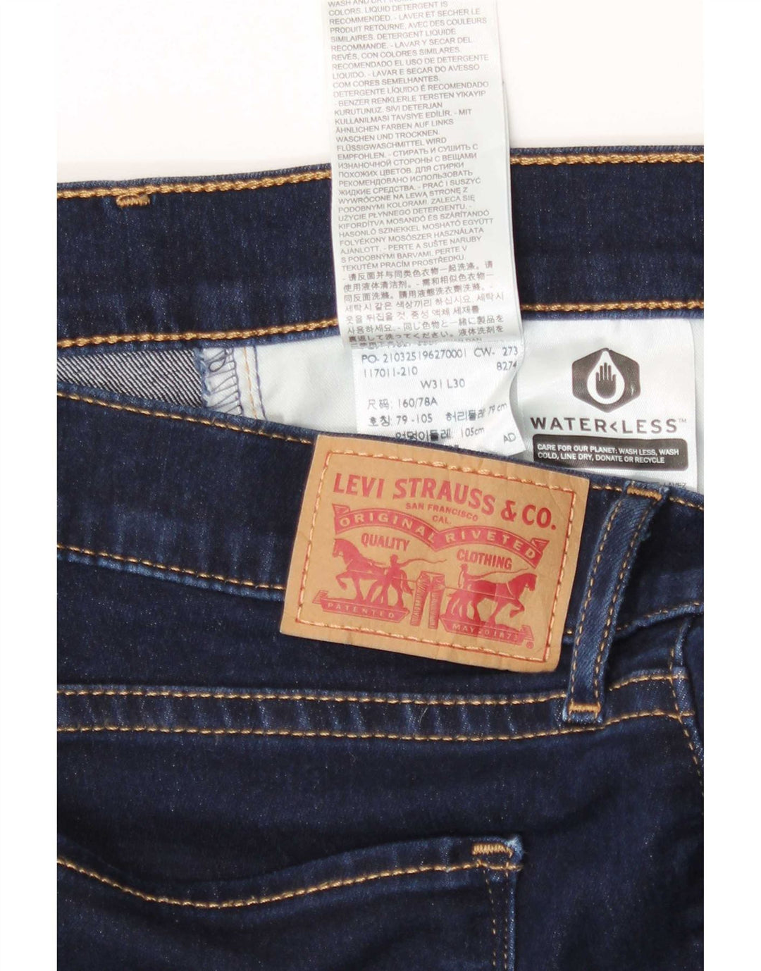 Calça jeans feminina Levi's 312 Shaping Slim W31 L30 azul marinho algodão