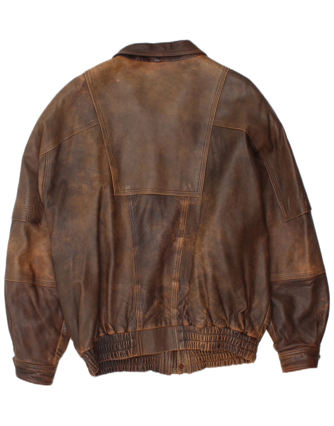 Jaqueta de couro masculina vintage IT 58 4XL couro marrom