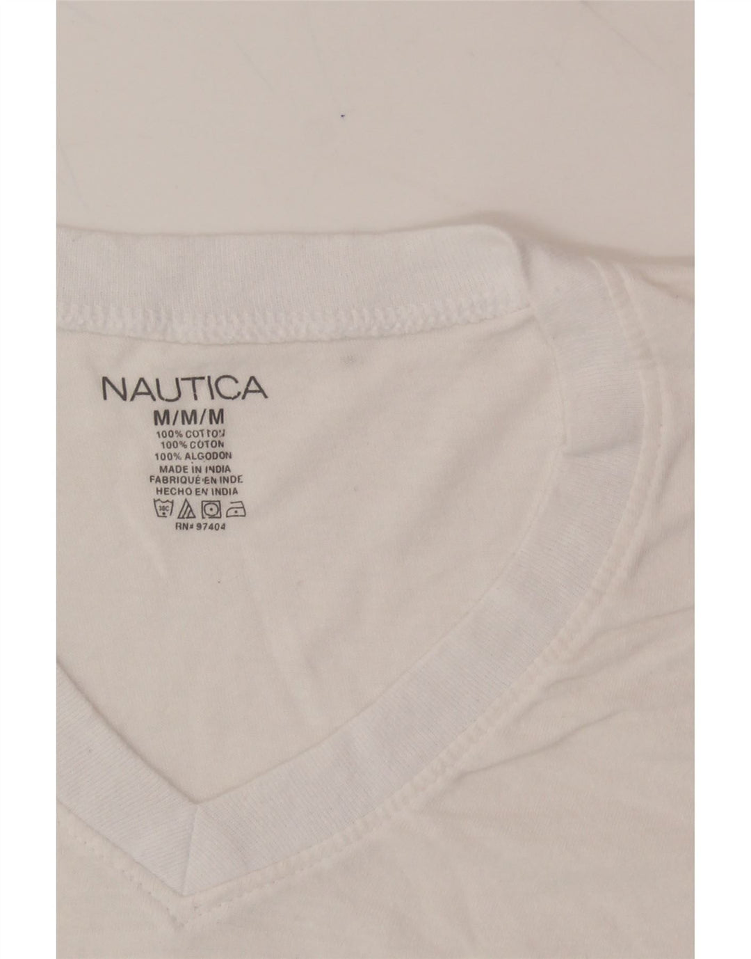NAUTICA Womens T-Shirt Top UK 14 Medium White Cotton Vintage Nautica and Second-Hand Nautica from Messina Hembry 