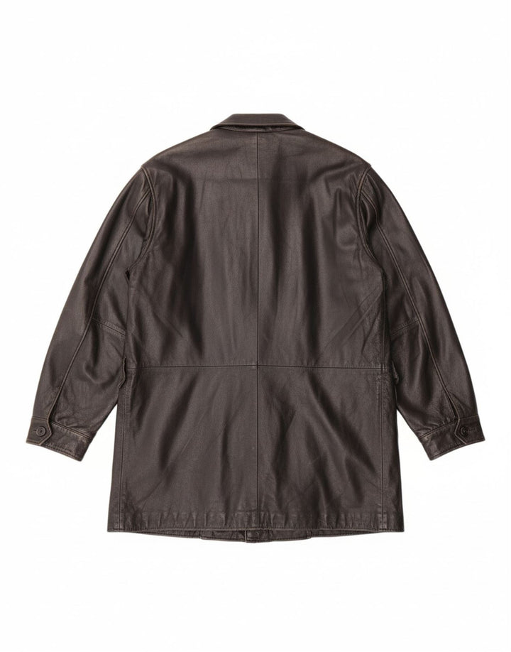 Casaco de couro masculino VINTAGE IT 50 grande preto