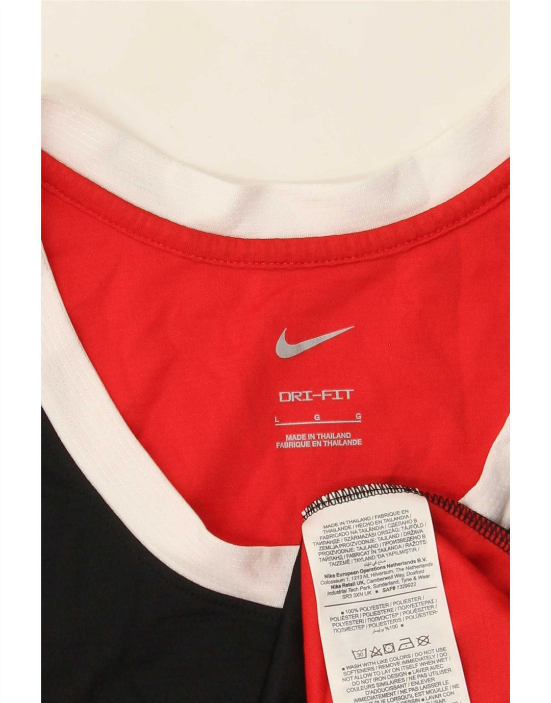 Nike Mens Graphic Vest Top Grande Poliéster Colorblock Vermelho