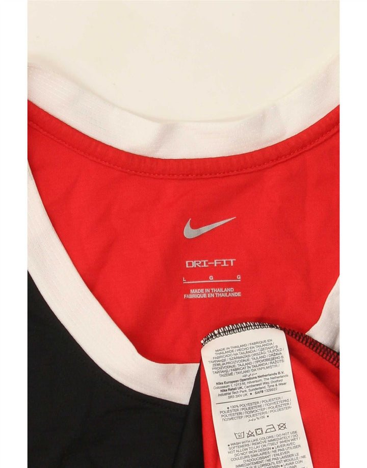 Nike Mens Graphic Vest Top Grande Poliéster Colorblock Vermelho