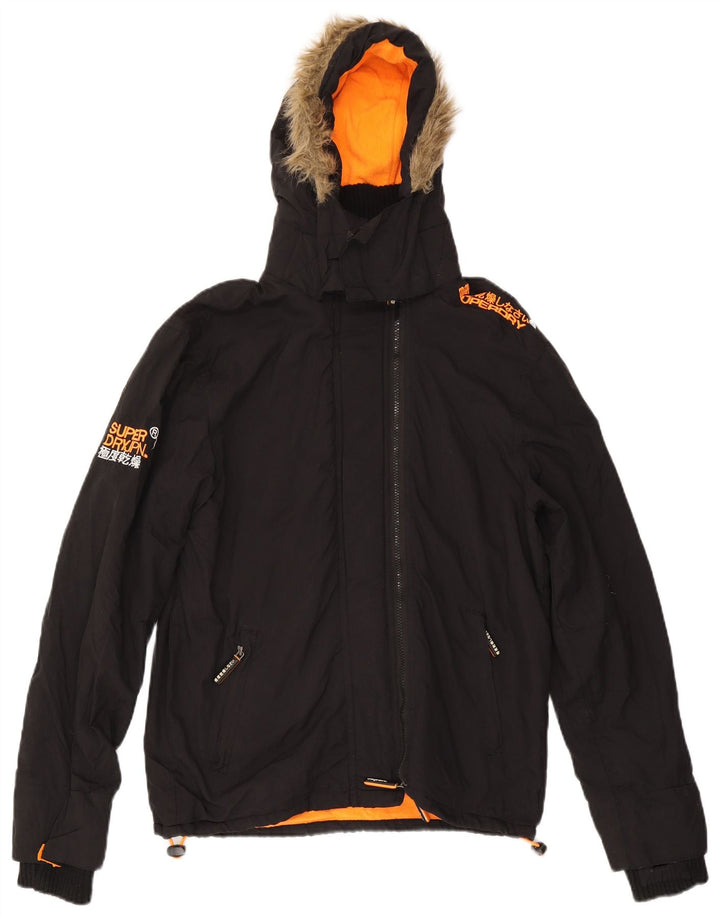 Jaqueta corta-vento feminina Superdry UK 16 grande preta