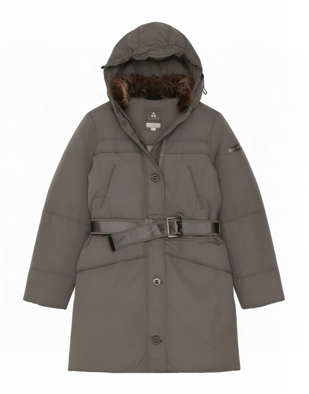 Casaco acolchoado com capuz feminino PEUTEREY IT 48 XL cinza poliamida
