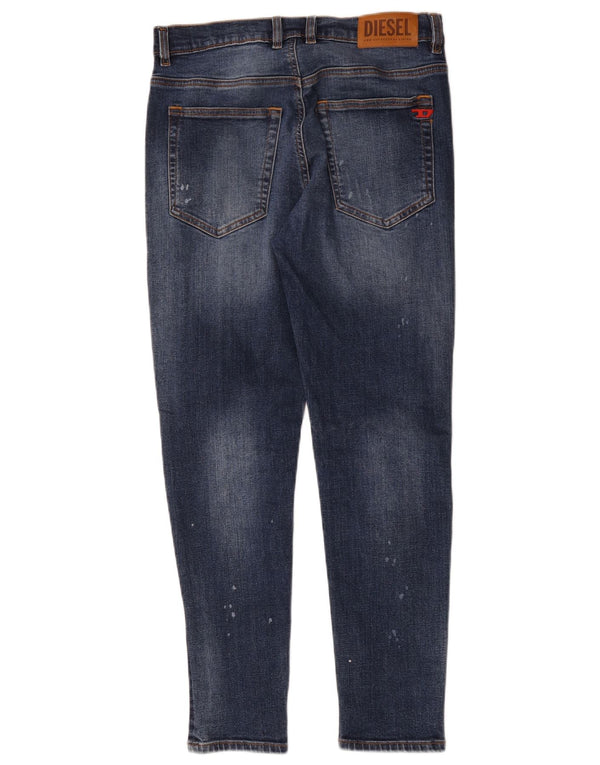 Diesel Meninas Jeans Slim Desgastados 13-14 Anos W30 L27 Azul Algodão