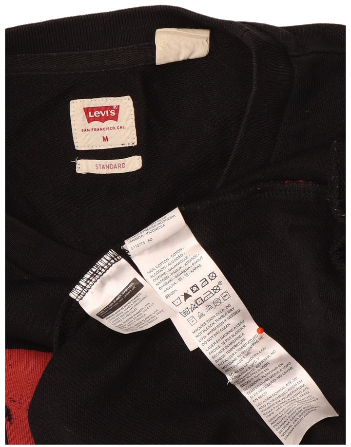 Levi's Mens Standard Graphic Moletom Jumper Médio Algodão Preto