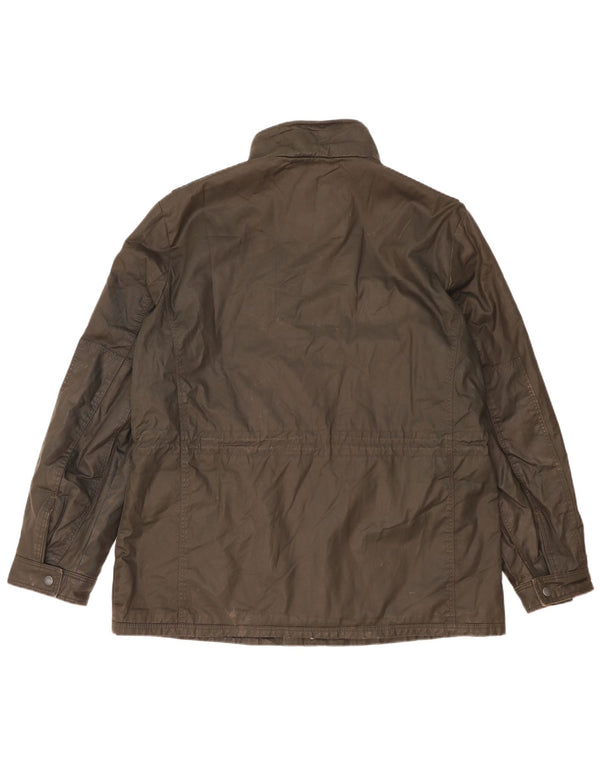 Jaqueta masculina de algodão encerado Marks & Spencer Blue Harbor Reino Unido 42 XL algodão cáqui