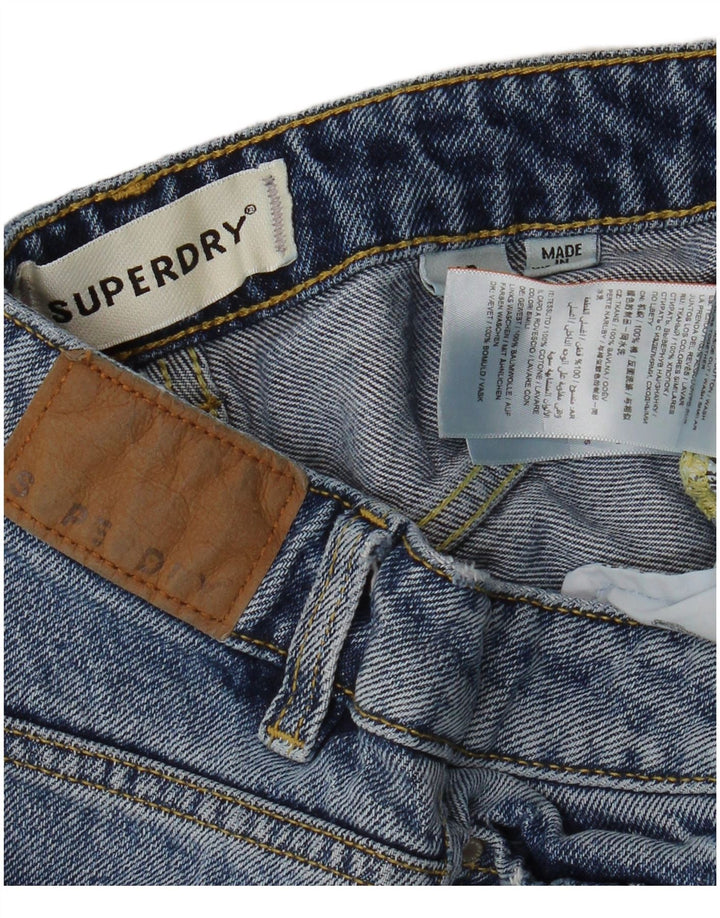Shorts jeans feminino SUPERDRY W26 pequeno algodão azul