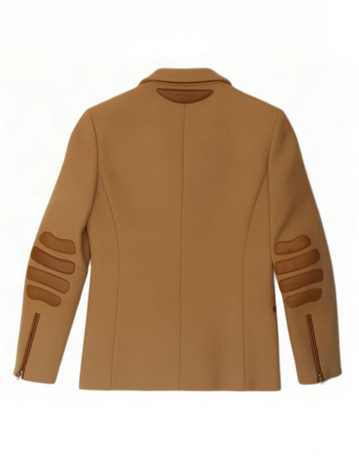 Jaqueta Blazer Prada Feminina com 3 Botões IT 38 XS Bege Lã Clássica