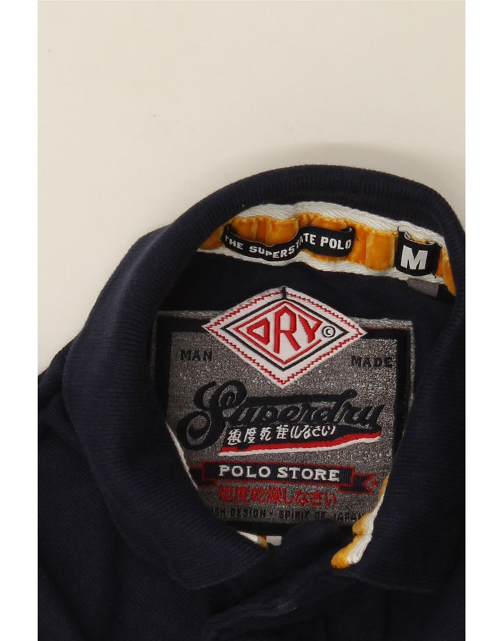 Camisa polo masculina Superdry Graphic Rugby azul marinho médio