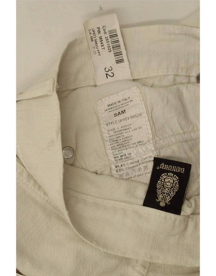 Calça casual slim masculina Dondup W32 L32 algodão branco